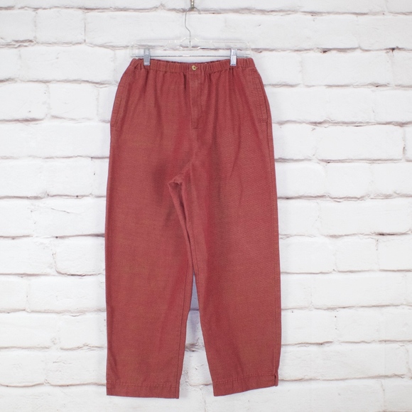 Orvis Pants - Orvis Red Cotton Blend Lightweight Elastic Waist Pull on Pants Size 14